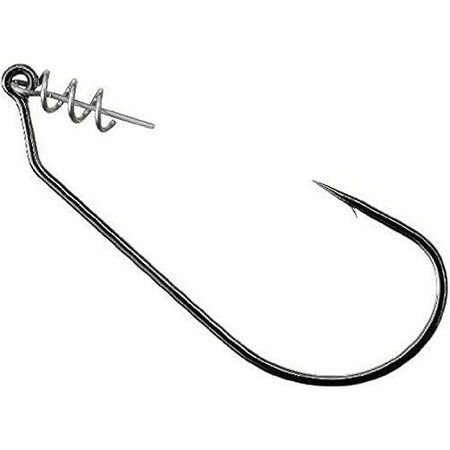 Owner Twistlock Light Soft Plastic Hook With CenteringPin Spring, Size 10, Needle Point, 1X Strong, Blac 5167-111